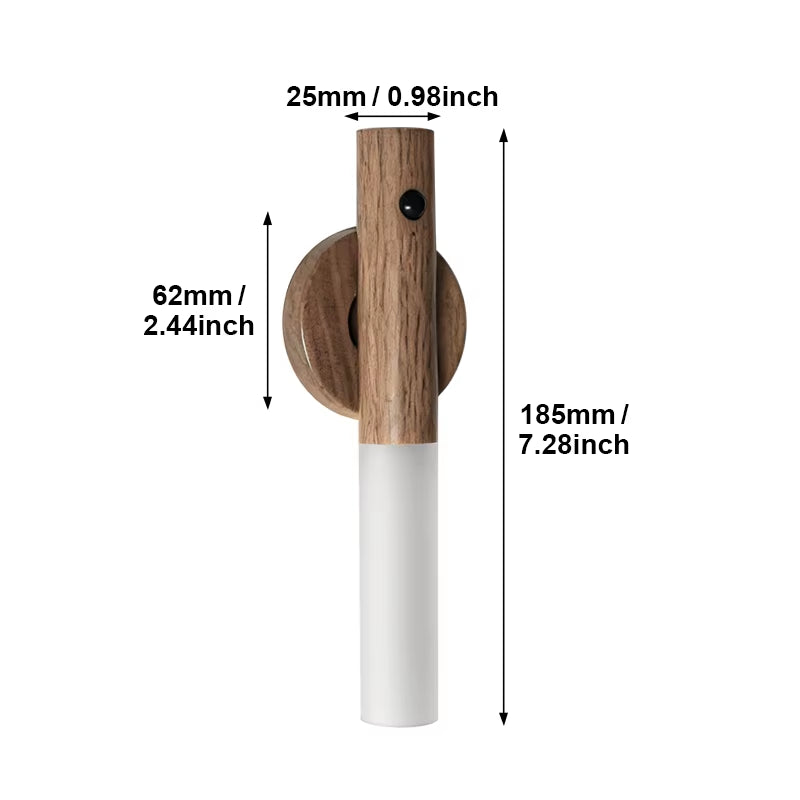Wood Grain Rechargeable Smart Motion Sensor LED Wall Lamp Charging Magnetic Suction Dimmable Nighe Light LED Wall Sconces